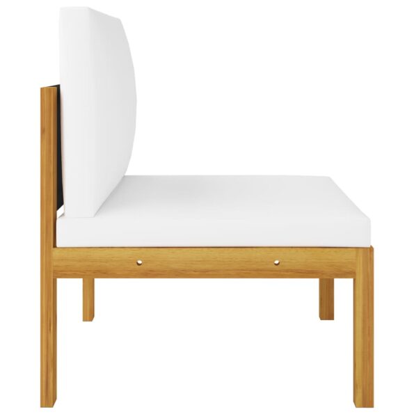 vidaXL 6-dielna záhradná sedacia súprava+podložky, krémová, akácia – Obrázok 6