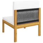 vidaXL 4-dielna záhradná sedacia súprava+podložky, krémová, akácia – Obrázok 7