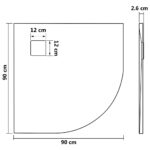 vidaXL Sprchová vanička SMC hnedá 90x90 cm – Obrázok 8