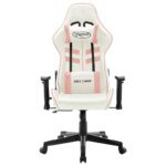 vidaXL Herná stolička bielo-ružová umelá koža – Obrázok 2