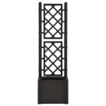 vidaXL Samozavlažovací vyvýšený záhradný záhon s mriežkou antracitový – Obrázok 4