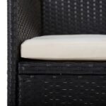 vidaXL 3-dielna záhradná jedálenská súprava čierna polyratan a sklo – Obrázok 10