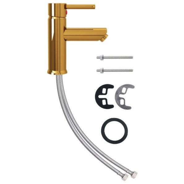 vidaXL Kúpelňová vodovodná batéria zlatá 130x176 mm – Obrázok 4