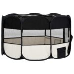 vidaXL Skladacia ohrádka pre psa s prenosnou taškou čierna 145x145x61 cm – Obrázok 4