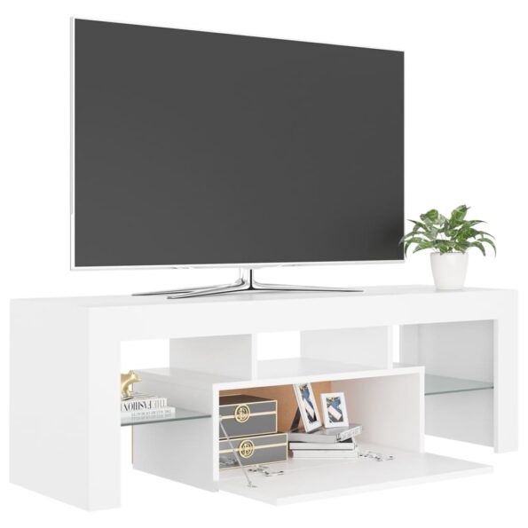 vidaXL TV skrinka s LED svetlami biela 120x35x40 cm – Obrázok 4