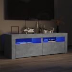 vidaXL TV skrinka s LED svetlami betónová sivá 120x35x40 cm