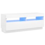vidaXL TV skrinka s LED svetlami biela 100x35x40 cm – Obrázok 2