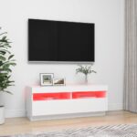 vidaXL TV skrinka s LED svetlami biela 100x35x40 cm – Obrázok 3
