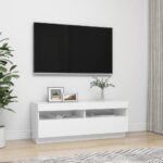 vidaXL TV skrinka s LED svetlami biela 100x35x40 cm – Obrázok 5