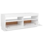 vidaXL TV skrinka s LED svetlami biela 100x35x40 cm – Obrázok 9