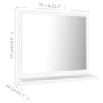 vidaXL Kúpeľňové zrkadlo, biele 40x10,5x37 cm, kompozitné drevo – Obrázok 7