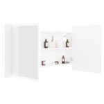 vidaXL LED kúpeľňová zrkadlová skrinka biela 90x12x45 cm akryl – Obrázok 7