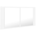 vidaXL LED kúpeľňová zrkadlová skrinka biela 90x12x45 cm akryl – Obrázok 8