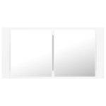 vidaXL LED kúpeľňová zrkadlová skrinka biela 90x12x45 cm akryl – Obrázok 9