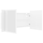 vidaXL LED kúpeľňová zrkadlová skrinka biela 90x12x45 cm akryl – Obrázok 11