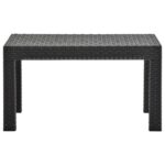 vidaXL Záhradný stôl, antracitový 58x58x41 cm, PP ratan – Obrázok 3