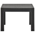 vidaXL Záhradný stôl, antracitový 58x58x41 cm, PP ratan – Obrázok 4