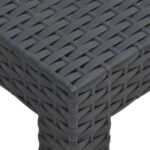vidaXL Záhradný stôl, antracitový 58x58x41 cm, PP ratan – Obrázok 5