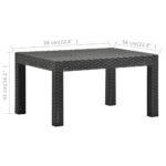 vidaXL Záhradný stôl, antracitový 58x58x41 cm, PP ratan – Obrázok 6