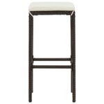 vidaXL 3-dielna záhradná barová súprava s vankúšmi hnedá – Obrázok 4