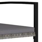 vidaXL 5-dielna záhradná jedálenská súprava polyratan šedá – Obrázok 11