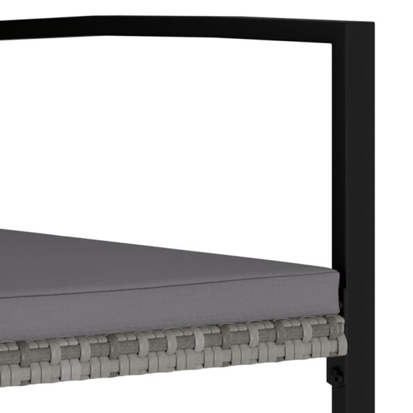 vidaXL 5-dielna záhradná jedálenská súprava polyratan šedá – Obrázok 11