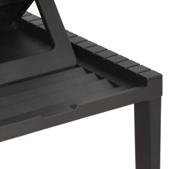 vidaXL Záhradné ležadlo s podložkou plastové antracitové – Obrázok 7