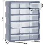 vidaXL Organizér s 18 strednými zásuvkami 38x16x47 cm – Obrázok 9