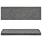 vidaXL Nášľapy na schody 5 ks bledosivé 65x21x4 cm vpichovaná textília – Obrázok 4