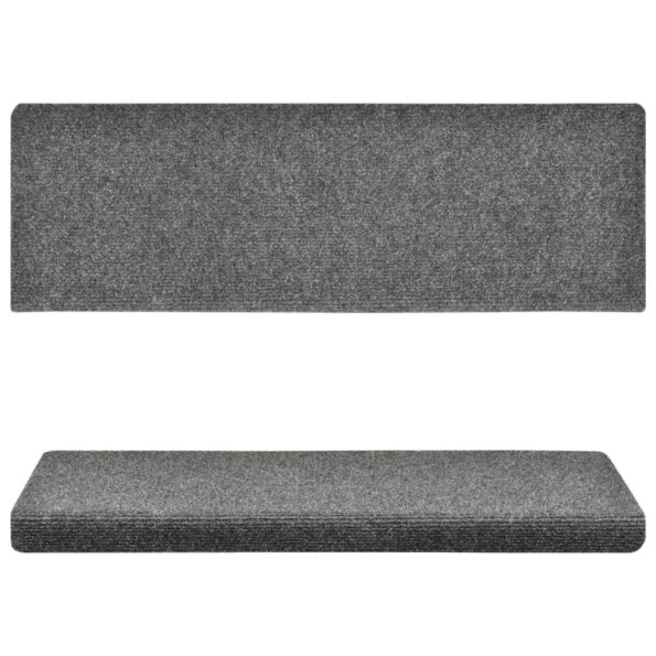 vidaXL Nášľapy na schody 5 ks bledosivé 65x21x4 cm vpichovaná textília – Obrázok 4