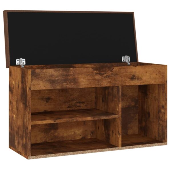 vidaXL Lavica na topánky s vankúšom tmavý dub  80x30x47 cm drevotrieska – Obrázok 4
