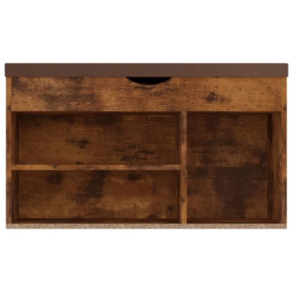vidaXL Lavica na topánky s vankúšom tmavý dub  80x30x47 cm drevotrieska – Obrázok 5