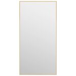 vidaXL Zrkadlo na dvere zlaté 40x80 cm sklo a hliník – Obrázok 2