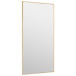 vidaXL Zrkadlo na dvere zlaté 40x80 cm sklo a hliník – Obrázok 3