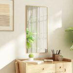 vidaXL Zrkadlo na dvere zlaté 40x80 cm sklo a hliník