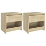 vidaXL Nočné stolíky 2 ks, dub sonoma 40x30x39 cm, kompozitné drevo – Obrázok 2