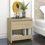 vidaXL Nočné stolíky 2 ks, dub sonoma 40x30x39 cm, kompozitné drevo – Obrázok 3