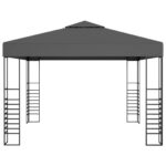 vidaXL Záhradný prístrešok s LED reťazou 3x3 m, antracitový – Obrázok 4