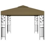 vidaXL Altánok s LED reťazou 3x3 m, sivohnedý – Obrázok 4