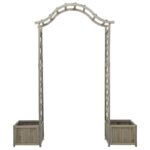 vidaXL Záhradná pergola s kvetináčom sivý jedľový masív – Obrázok 2