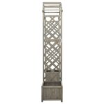 vidaXL Záhradná pergola s kvetináčom sivý jedľový masív – Obrázok 3