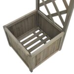 vidaXL Záhradná pergola s kvetináčom sivý jedľový masív – Obrázok 4