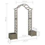 vidaXL Záhradná pergola s kvetináčom sivý jedľový masív – Obrázok 5