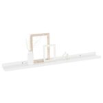 vidaXL Nástenné police 4 ks, lesklé biele 80x9x3 cm – Obrázok 3