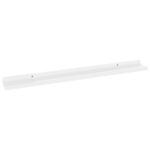 vidaXL Nástenné police 4 ks, lesklé biele 80x9x3 cm – Obrázok 6