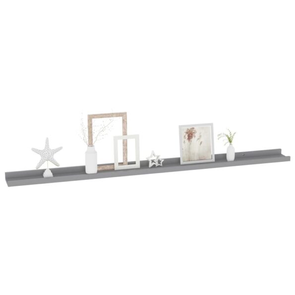 vidaXL Nástenné police 2 ks, sivé 115x9x3 cm – Obrázok 3