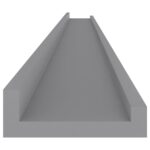 vidaXL Nástenné police 2 ks, sivé 115x9x3 cm – Obrázok 7