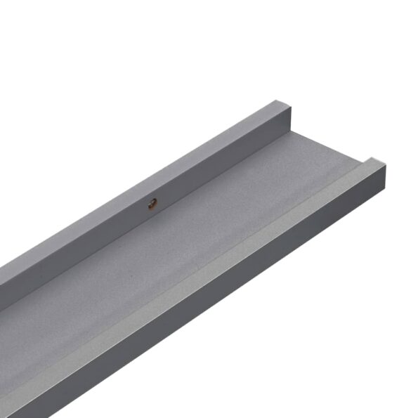vidaXL Nástenné police 2 ks, sivé 115x9x3 cm – Obrázok 8