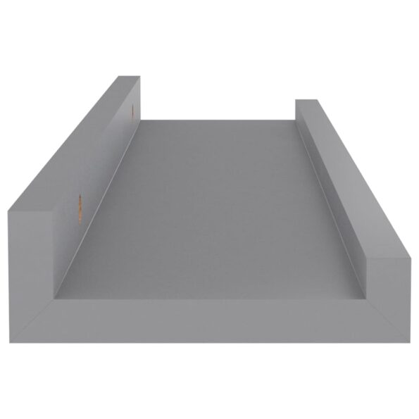 vidaXL Nástenné police 4 ks, sivé 40x9x3 cm – Obrázok 7