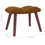 vidaXL Relaxačné kreslo s podnožkou hnedé zamat – Obrázok 11